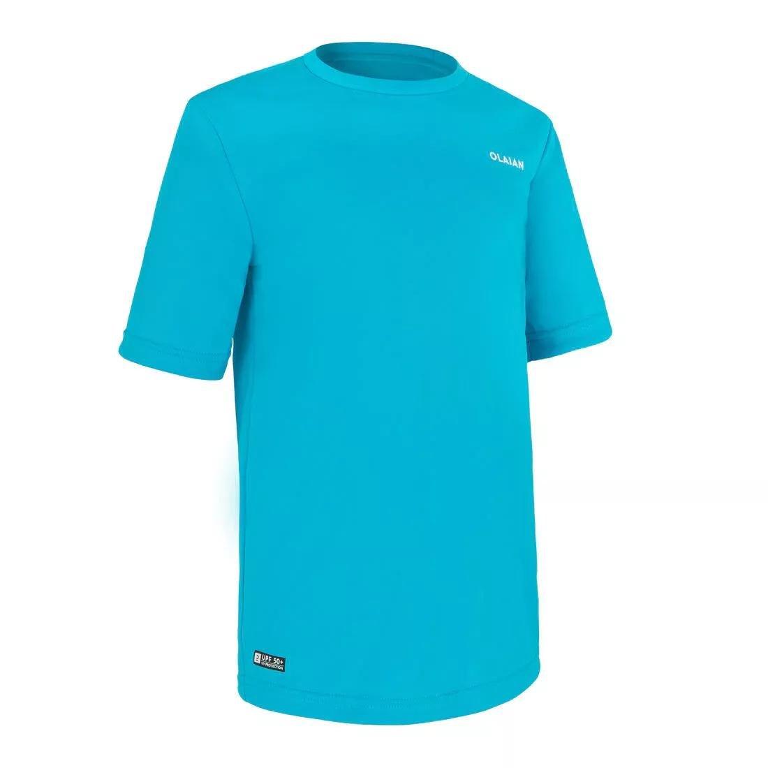 Kids Surfing Anti-Uv Printed Water T-Shirt, Turquoise, No Color, large image number 0