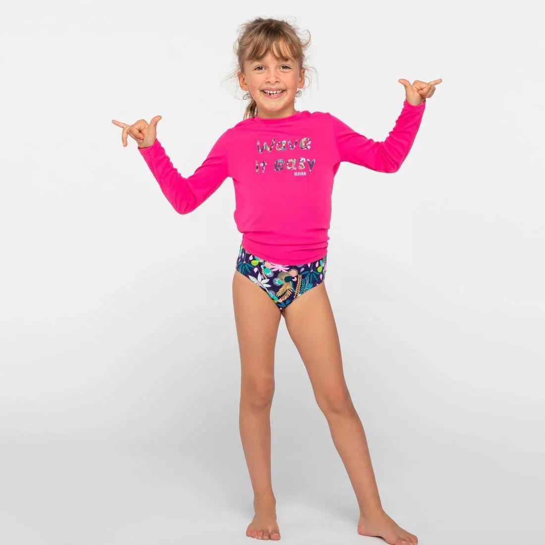 Kids Surfing Anti-Uv Long-Sleeved Printed Water T-Shirt, Blue, , large image number 10