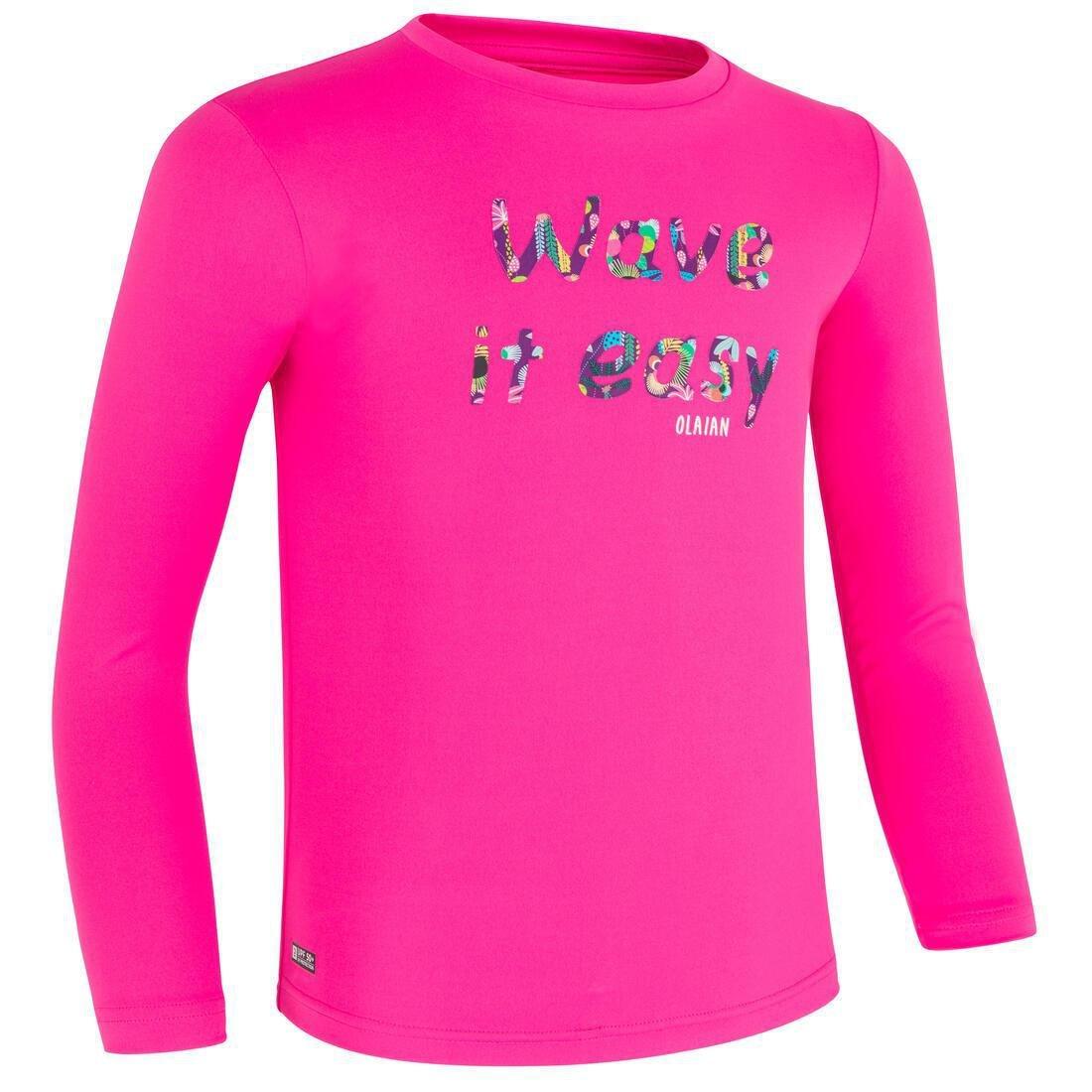 Kids Surfing Anti-Uv Long-Sleeved Printed Water T-Shirt, Purple, , medium