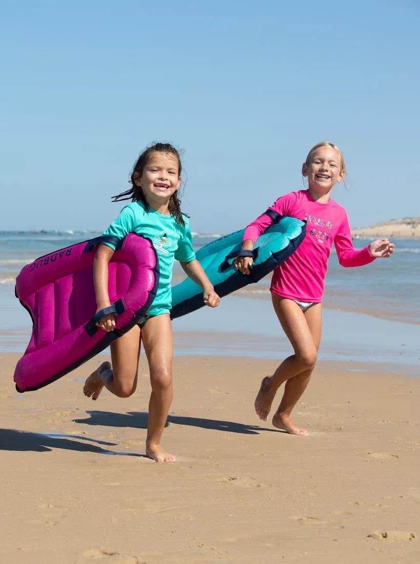 Kids Surfing Anti-Uv Long-Sleeved Printed Water T-Shirt, White, , large image number 2
