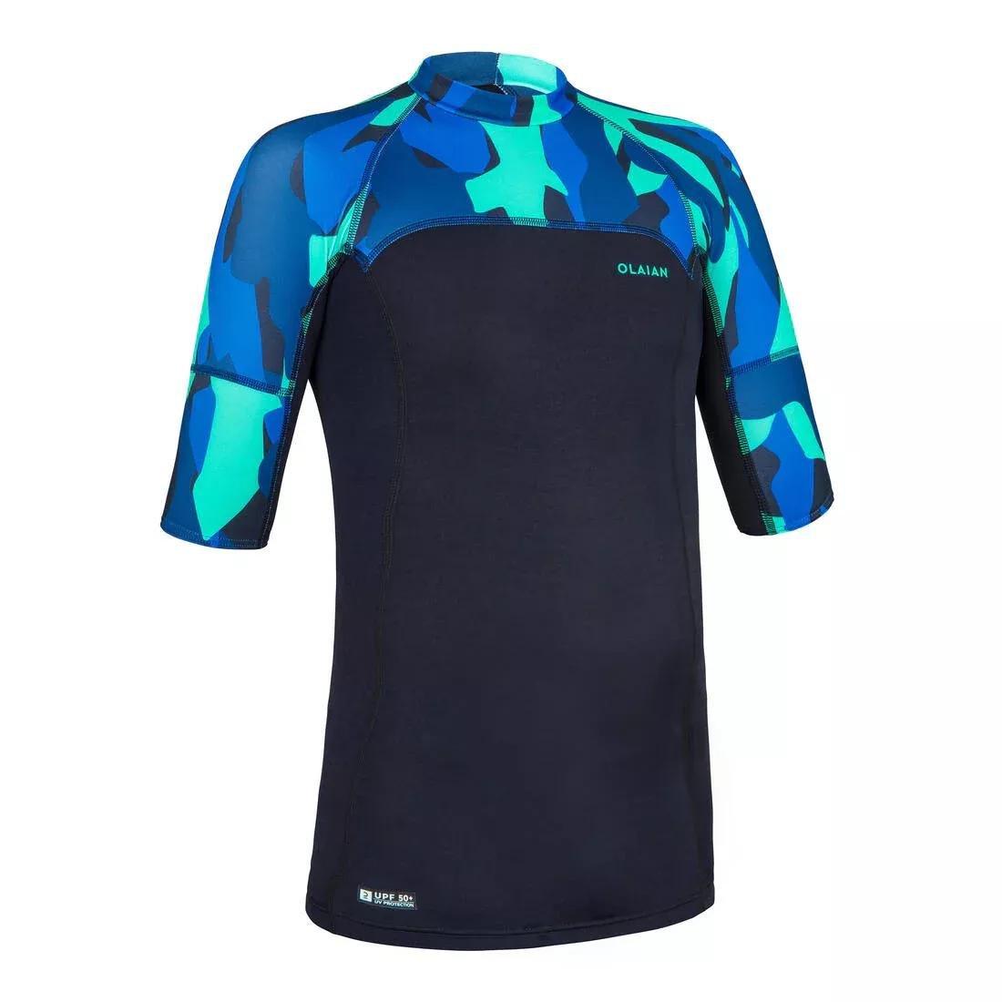 Kids Boys Short-Sleeved Sun Top, Blue, No Color, large image number 8