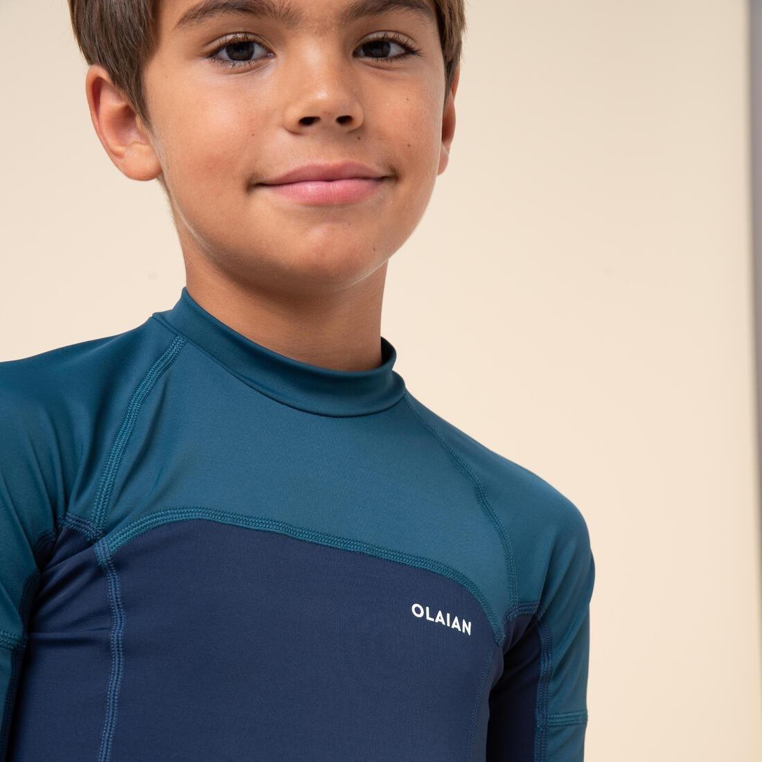 Kids Boys Short-Sleeved Sun Top, Blue, No Color, large image number 9