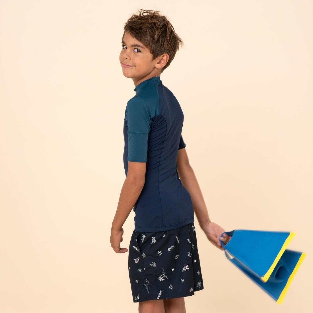 Kids Boys Short-Sleeved Sun Top, Blue, No Color, large image number 13