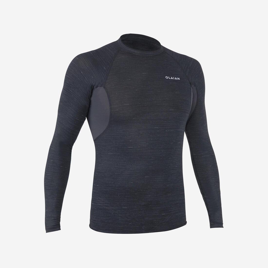 Men Surfing Long Sleeve Uv Protection Top T-Shirt - 900, Black, No Color, large image number 0