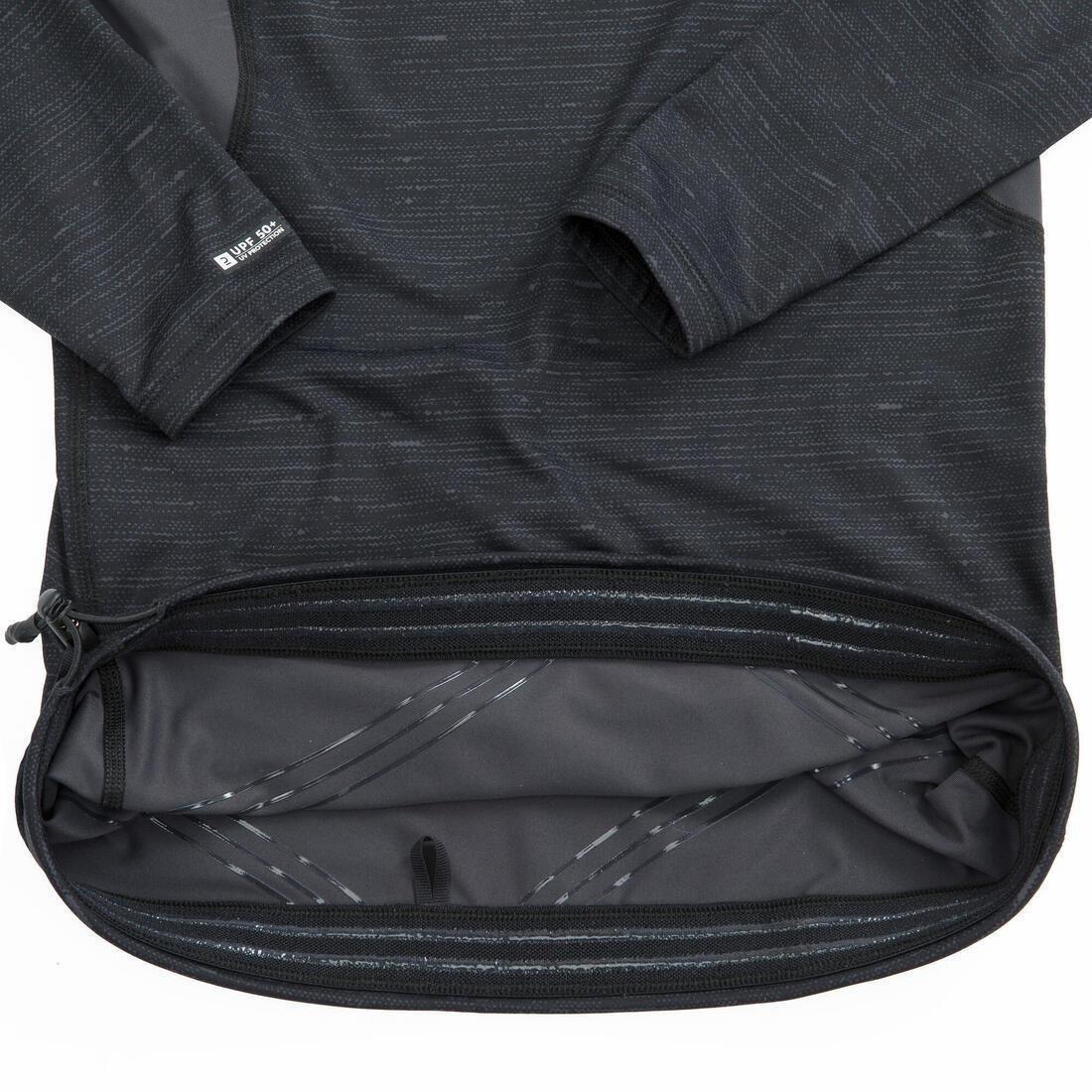 Men Surfing Long Sleeve Uv Protection Top T-Shirt - 900, Black, No Color, large image number 6