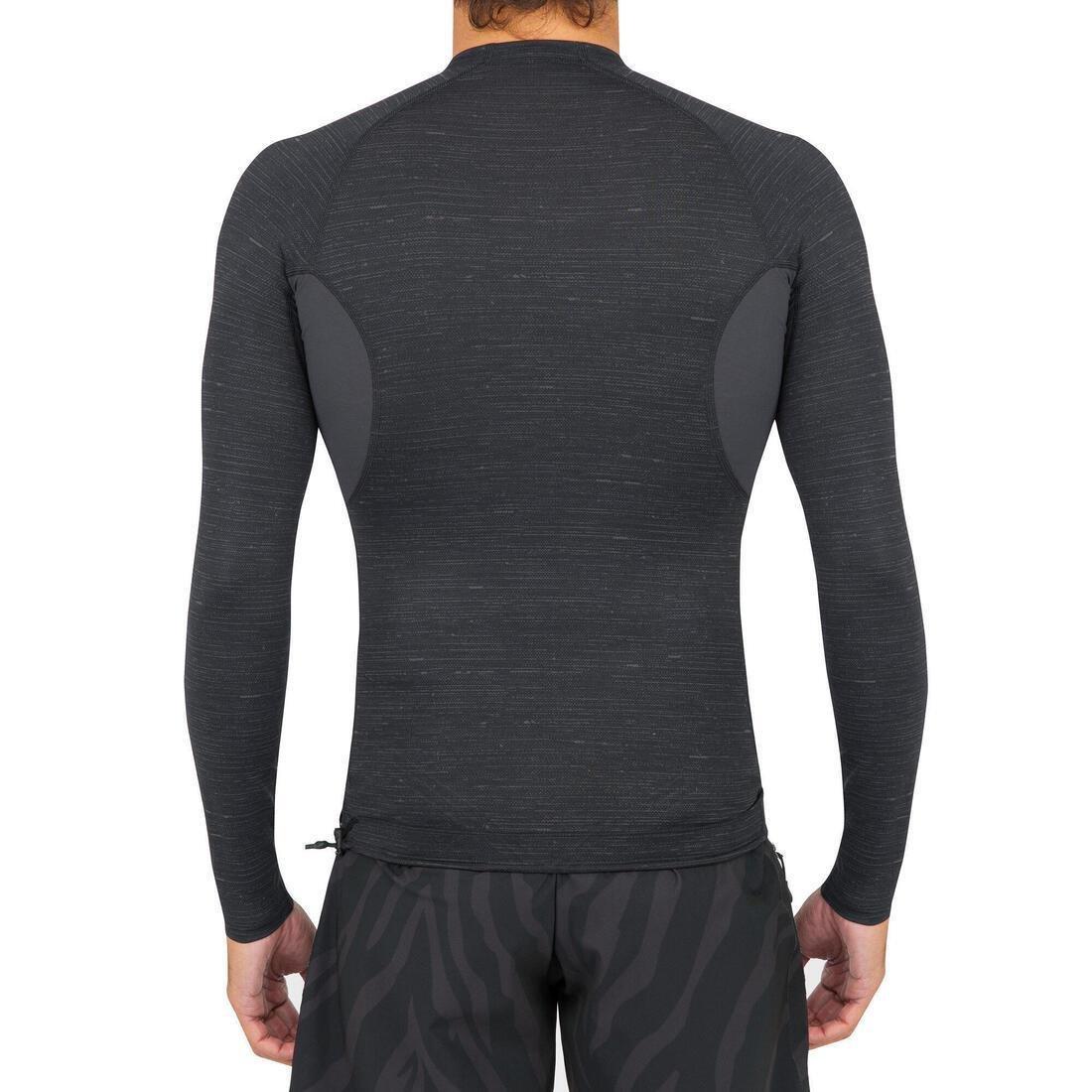 Men Surfing Long Sleeve Uv Protection Top T-Shirt - 900, Black, No Color, large image number 10