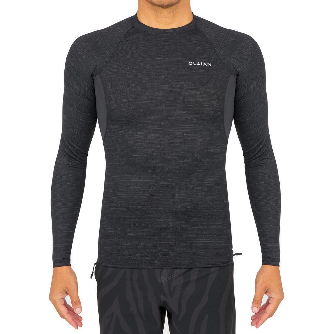 Men Surfing Long Sleeve Uv Protection Top T-Shirt - 900, Black, No Color, large image number 11