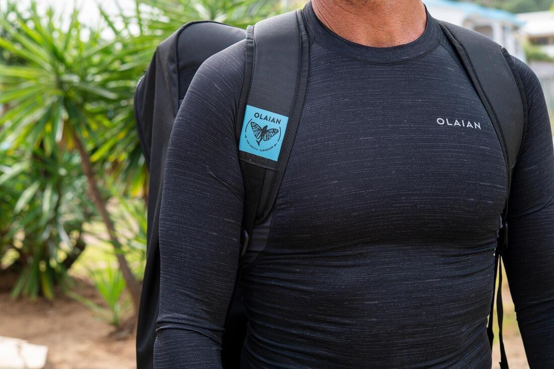 Men Surfing Long Sleeve Uv Protection Top T-Shirt - 900, Black, No Color, large image number 12