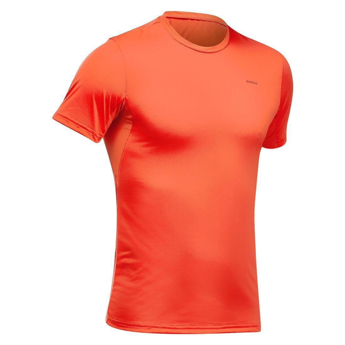 Men Synthetic Short-Sleeved Hiking T-Shirt  Mh100, Orange, , large image number 5