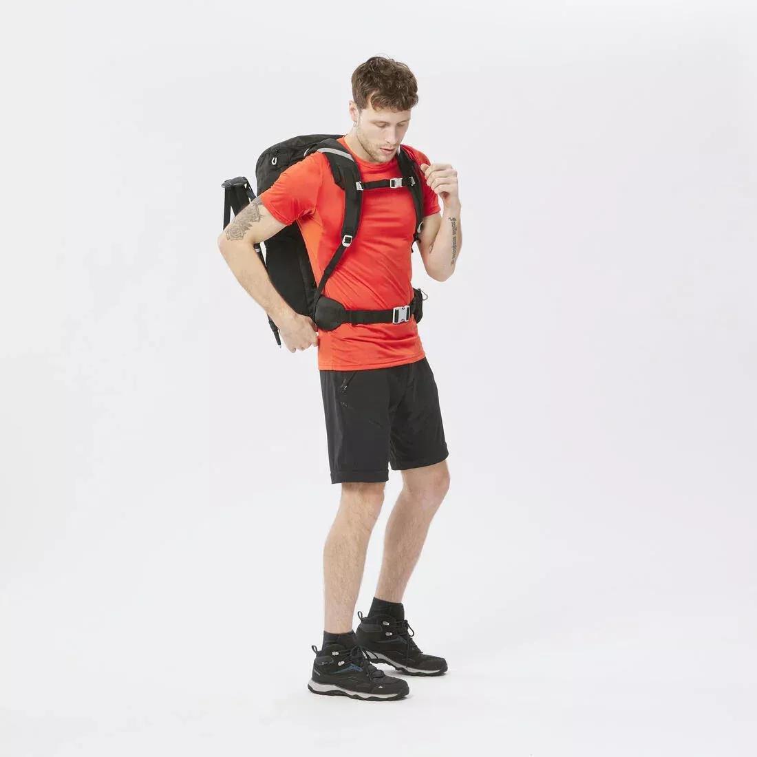 Men Synthetic Short-Sleeved Hiking T-Shirt  Mh100, Orange, , large image number 8