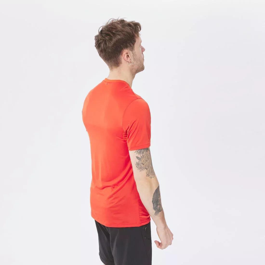 Men Synthetic Short-Sleeved Hiking T-Shirt  Mh100, Orange, , large image number 9