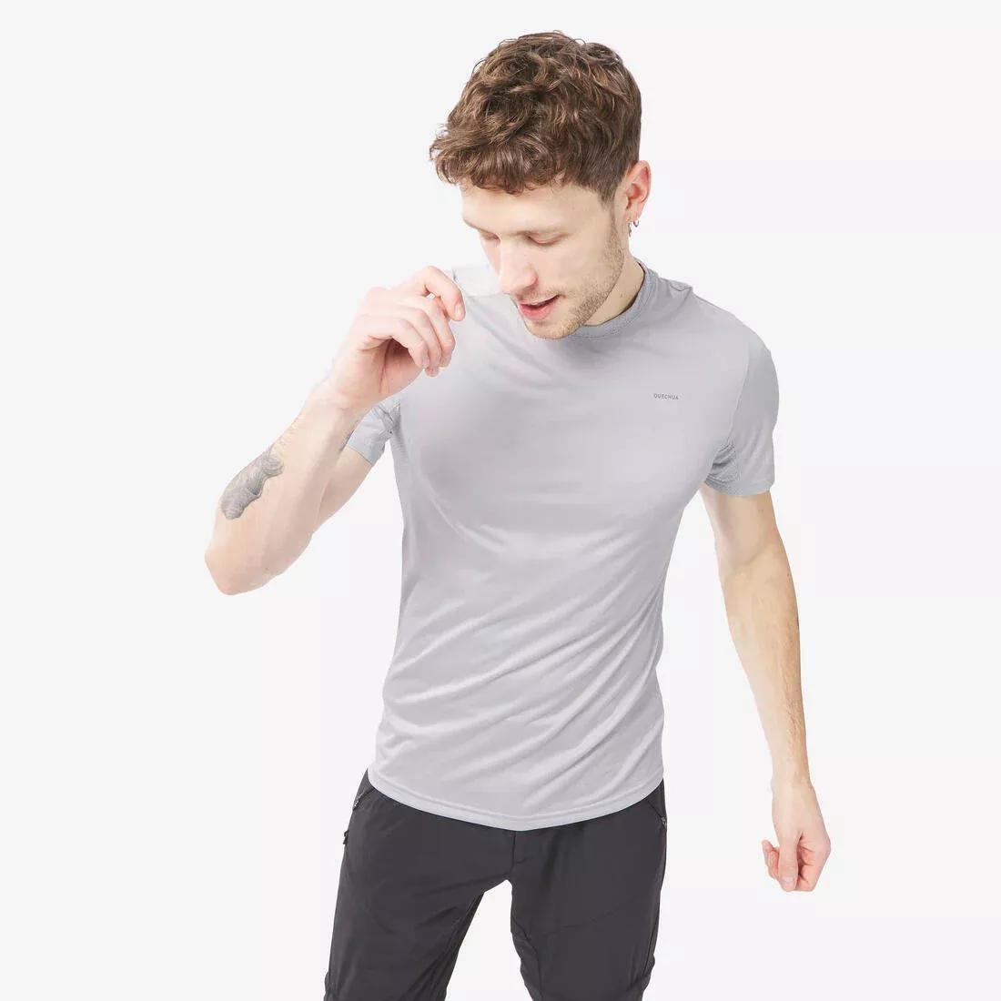 Men Synthetic Hiking T-Shirt - Mh100, Grey, , large image number 7