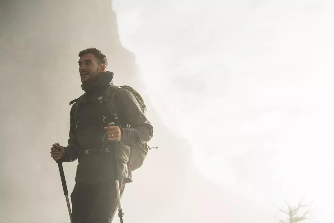 Men Hiking Lightweight Waterproof Jacket - MH500, Black, No Color, large image number 6