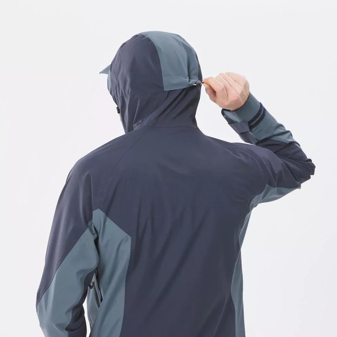 BLACK Men's Hiking Lightweight Waterproof Jacket MH500, , large image number 14