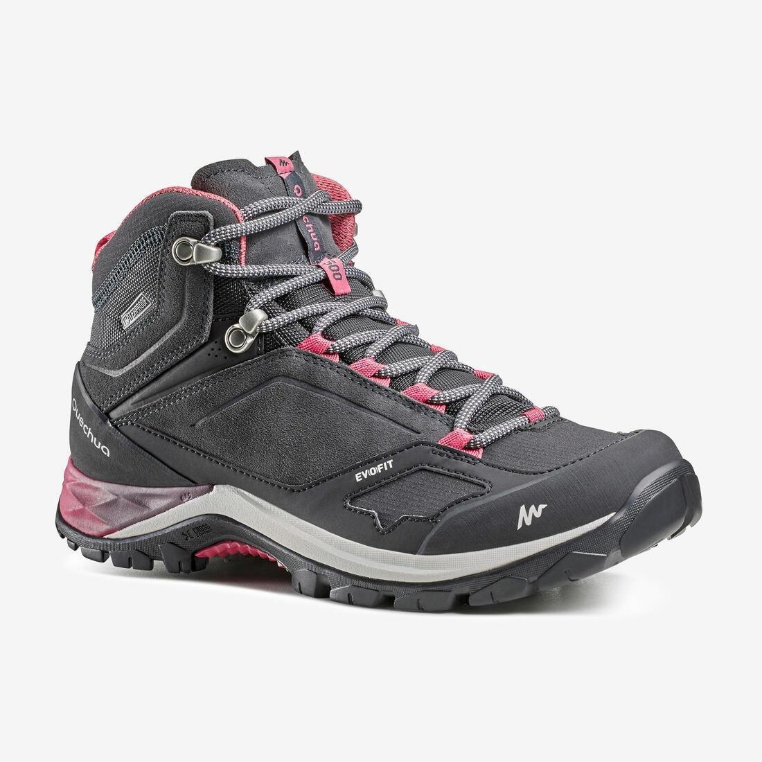 QUECHUA - Women Waterproof Walking Boots - Mh500 Mid, Grey