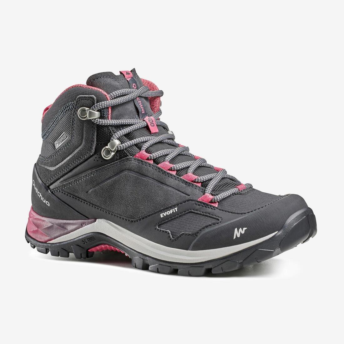 Women Waterproof Walking Boots - MH500 Mid, Grey, No Color, large image number 0