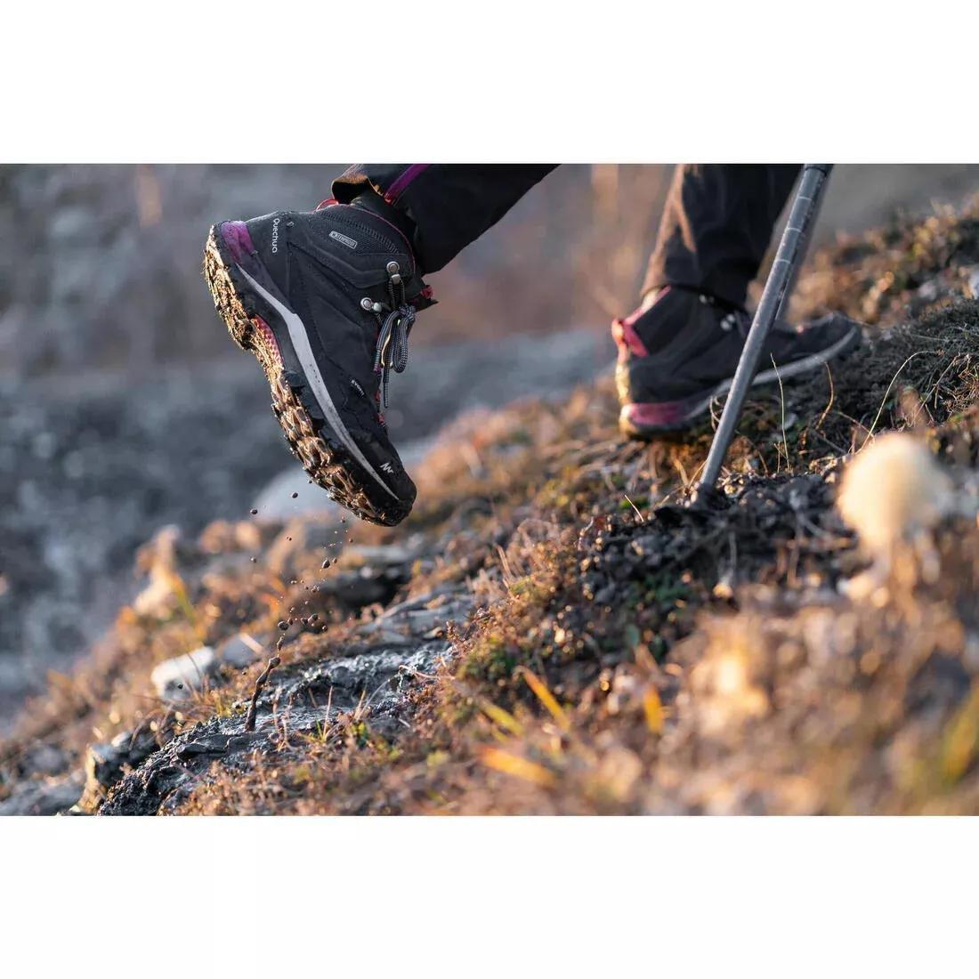 Women Waterproof Walking Boots - Mh500 Mid, Grey, , large image number 2