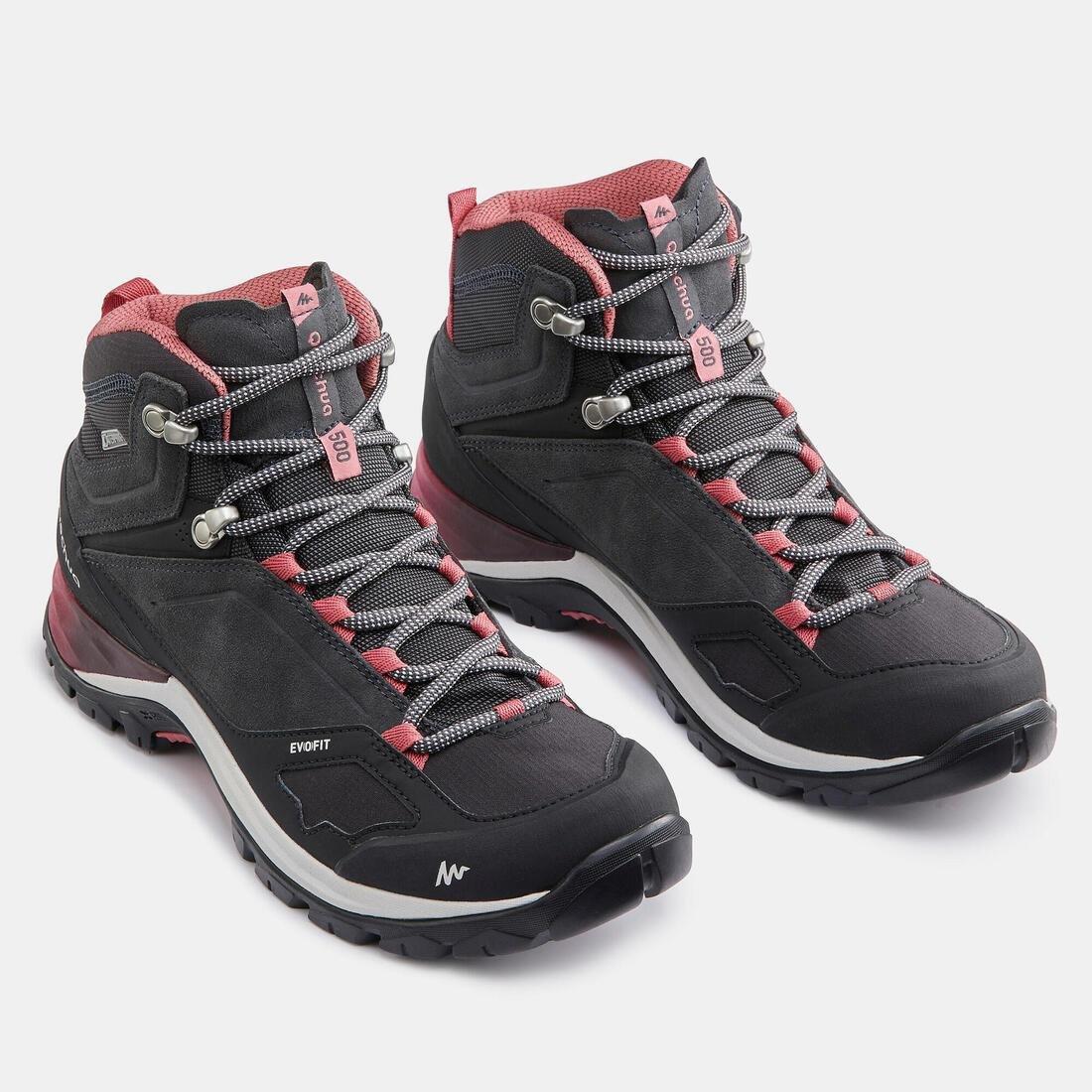 Women Waterproof Walking Boots - Mh500 Mid, Grey, , large image number 3