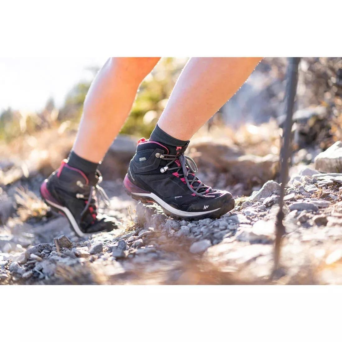 Women Waterproof Walking Boots - Mh500 Mid, Grey, , large image number 4