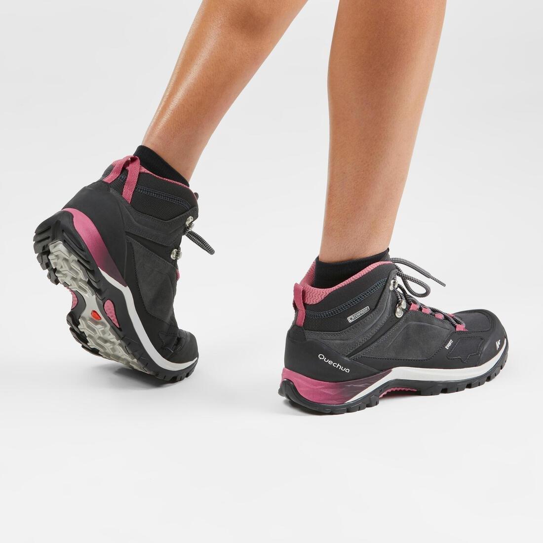 Women Waterproof Walking Boots - Mh500 Mid, Grey, , large image number 5