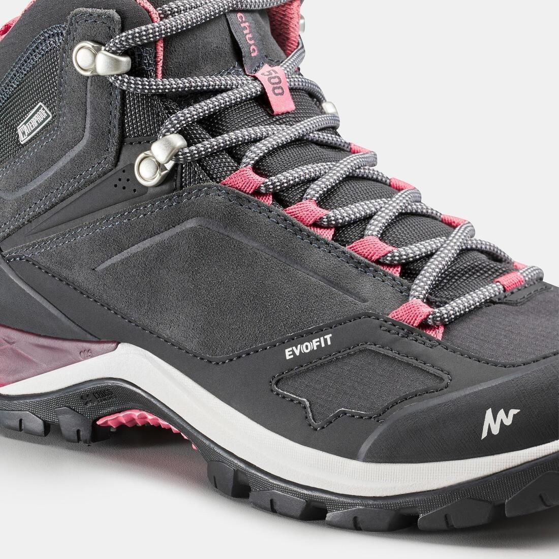 QUECHUA - Women Waterproof Walking Boots - Mh500 Mid, Grey