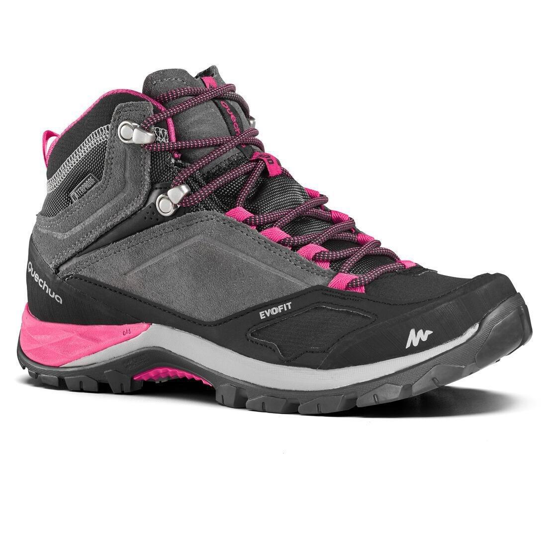 Women Waterproof Walking Boots - Mh500 Mid, Grey, , large image number 13