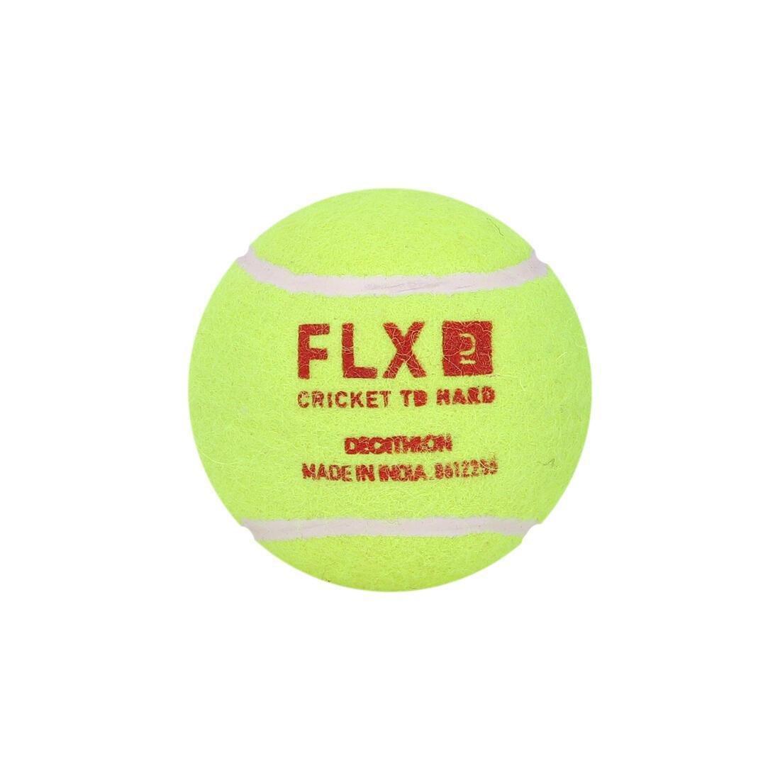 FLX - Tb Hard Cricket Tennis Ball, Lime Yellow