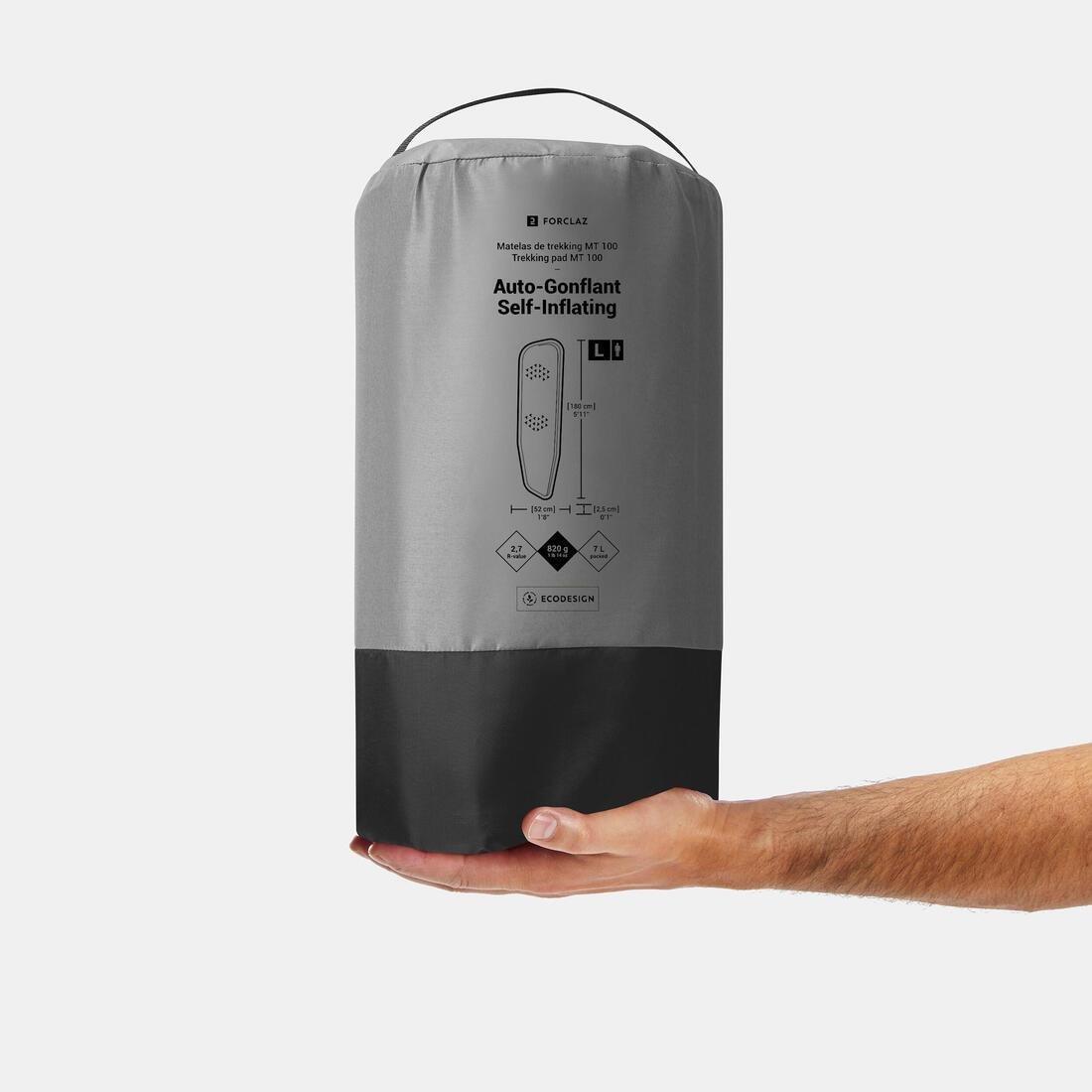 Self-Inflating Trekking Mattress - Mt100 L - 180 X 52 Cm - 1 Person, Grey, No Color, large image number 9