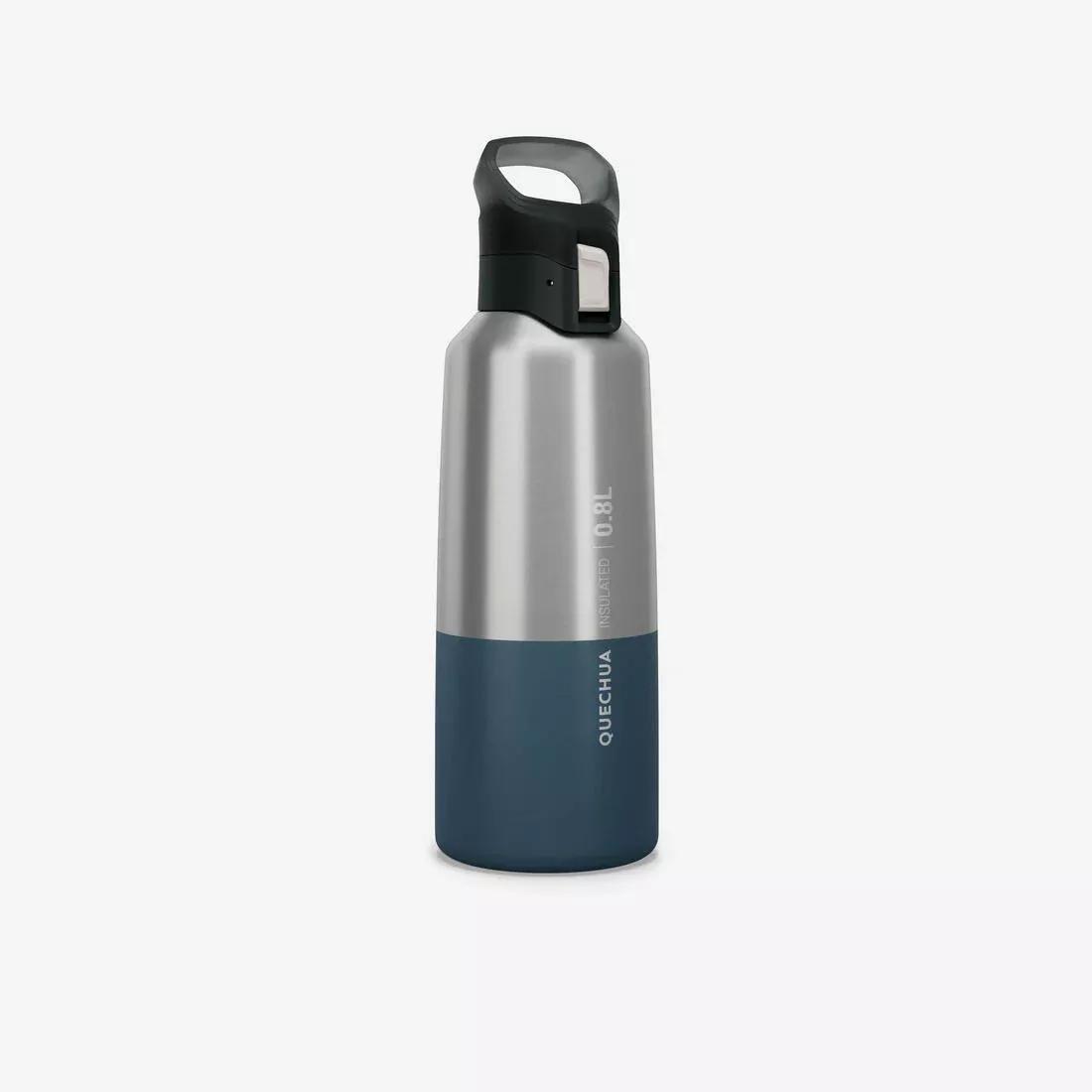 0.8 L Stainless Steel Isothermal Water Bottle With Quick-Release Cap For Hiking, Beige, No Color, medium