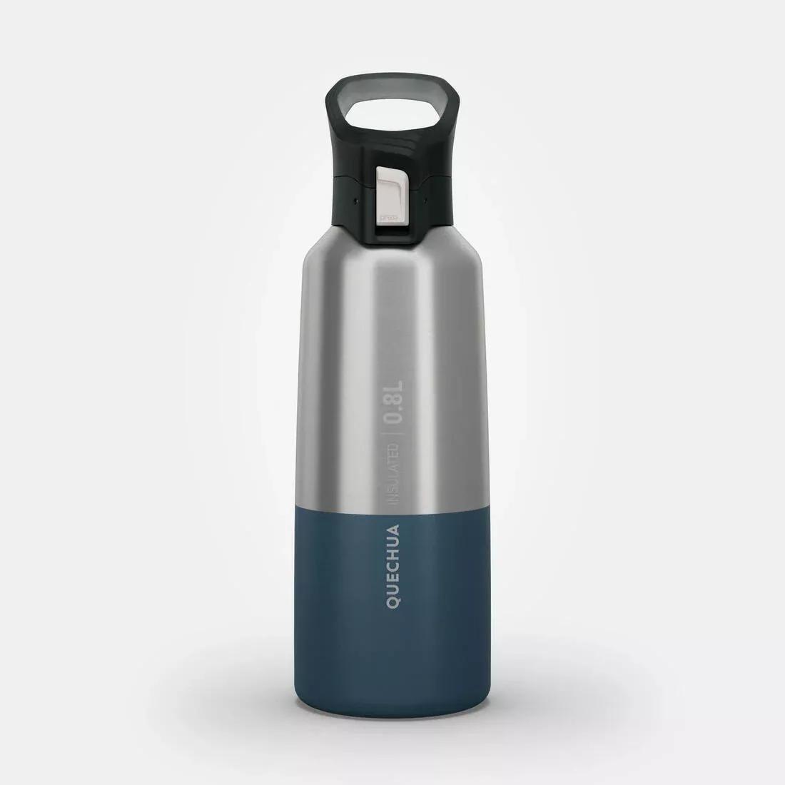 0.8 L Stainless Steel Isothermal Water Bottle With Quick-Release Cap For Hiking, Beige, , large image number 3