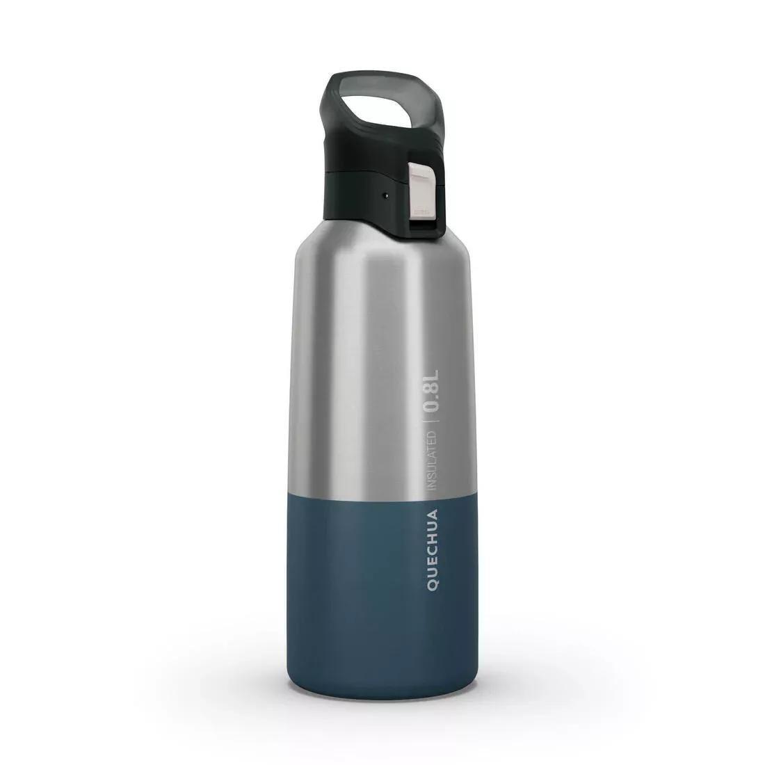 0.8 L Stainless Steel Isothermal Water Bottle With Quick-Release Cap For Hiking, Beige, , large image number 7