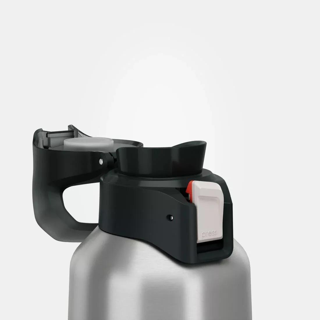 0.8 L Stainless Steel Isothermal Water Bottle With Quick-Release Cap For Hiking, Beige, , large image number 14