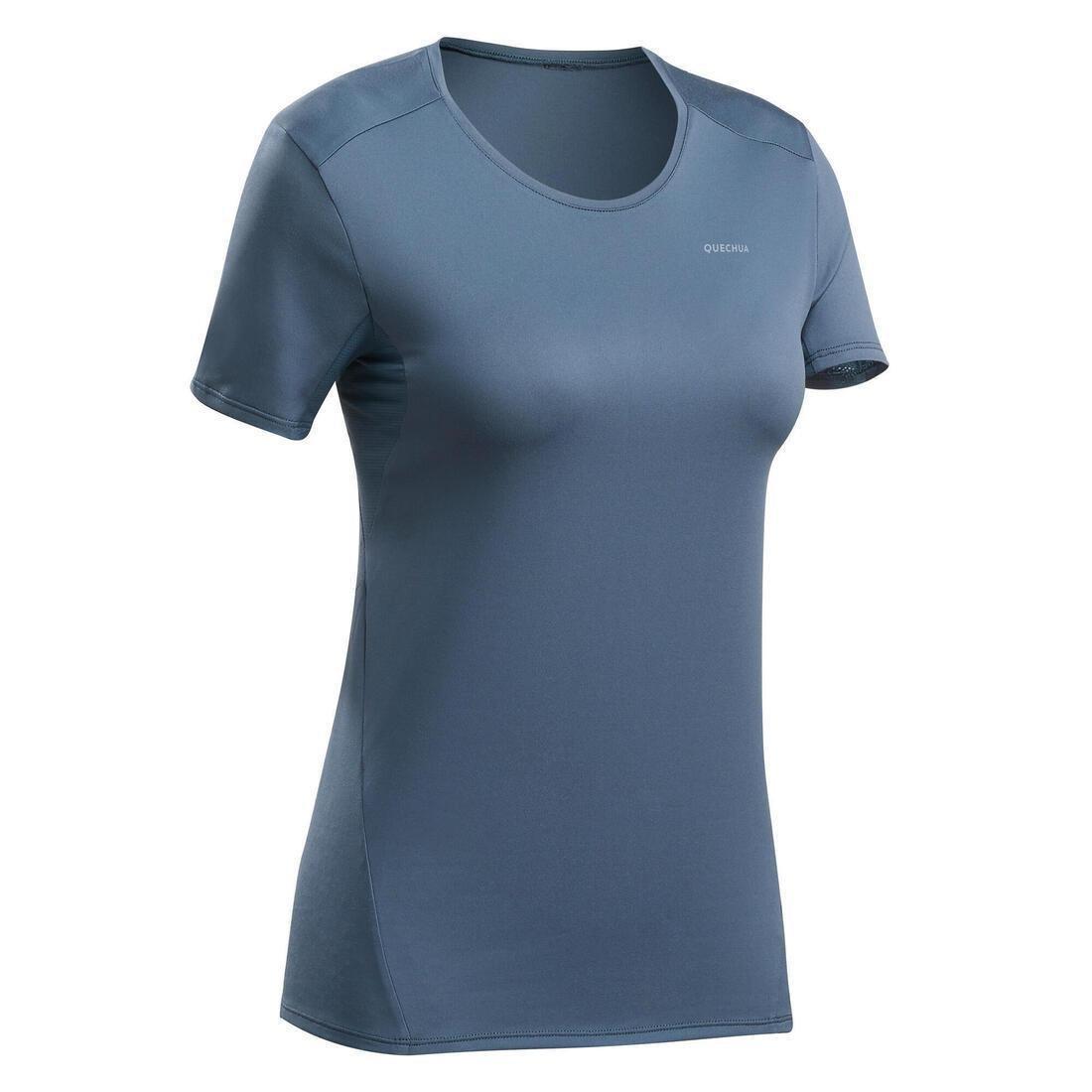 Women Mountain Walking Short-Sleeved T-Shirt - MH100, Grey, No Color, large image number 0