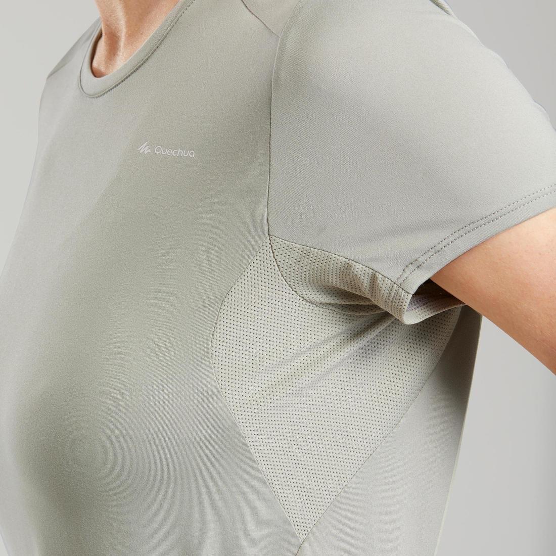 Women Mountain Walking Short-Sleeved T-Shirt - MH100, Grey, No Color, large image number 10