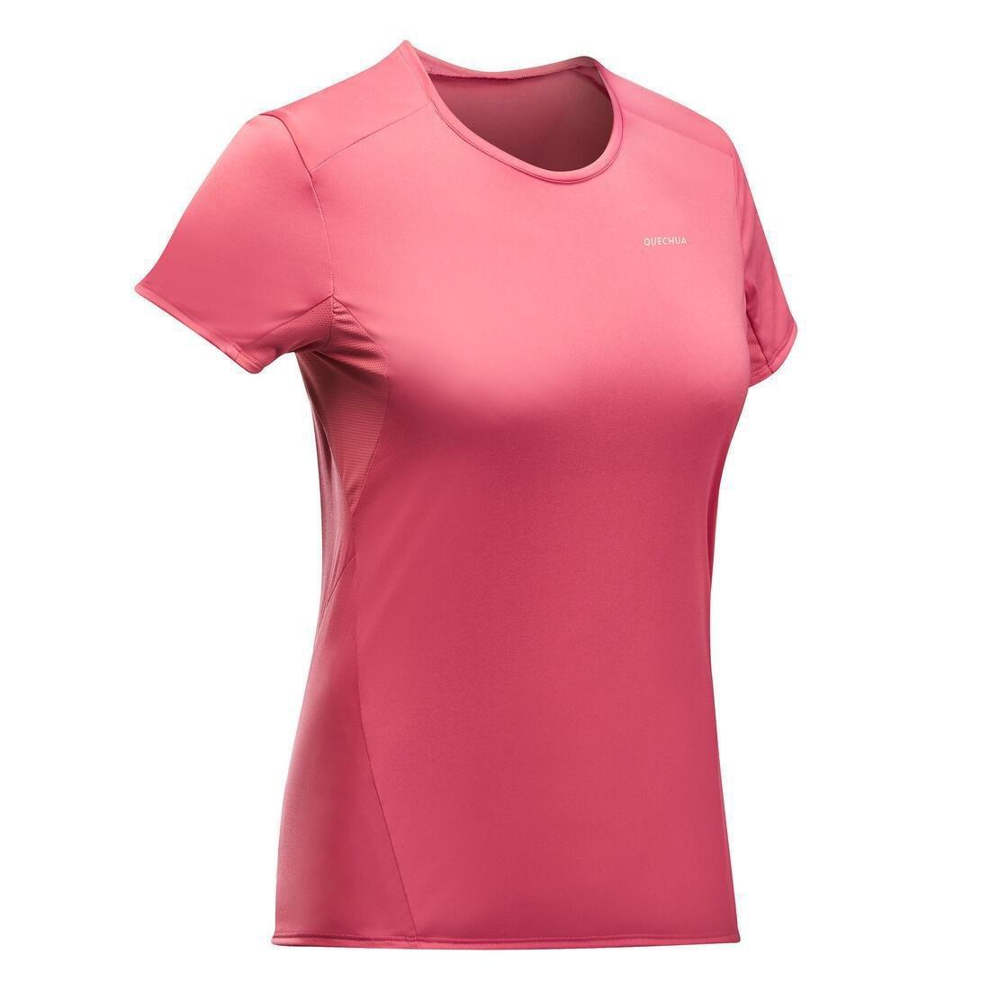 Women's Mountain Walking Short-Sleeved T-Shirt MH100 - Lychee, Old Pink, , large image number 0