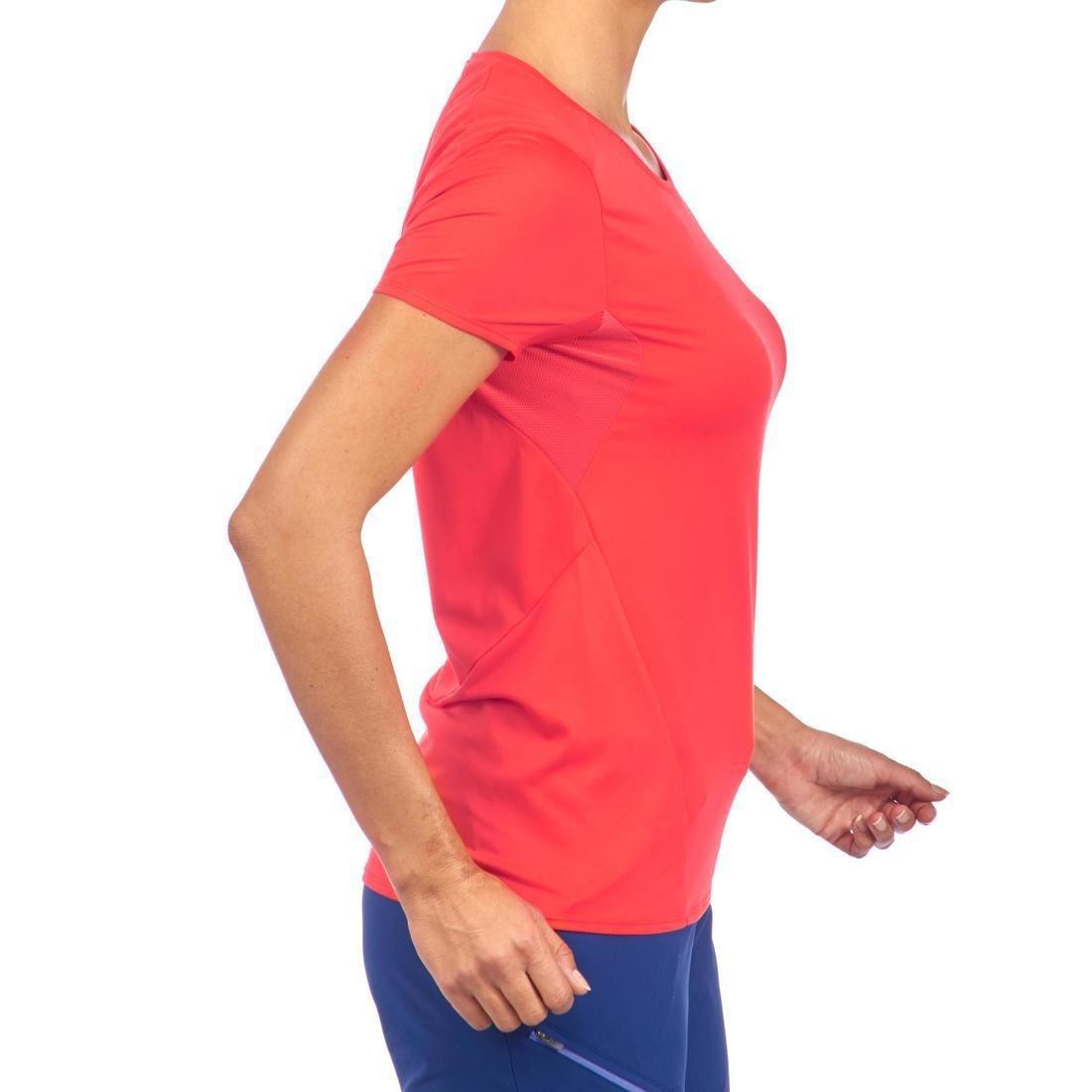 Women's Mountain Walking Short-Sleeved T-Shirt MH100 - Lychee, Old Pink, , large image number 7