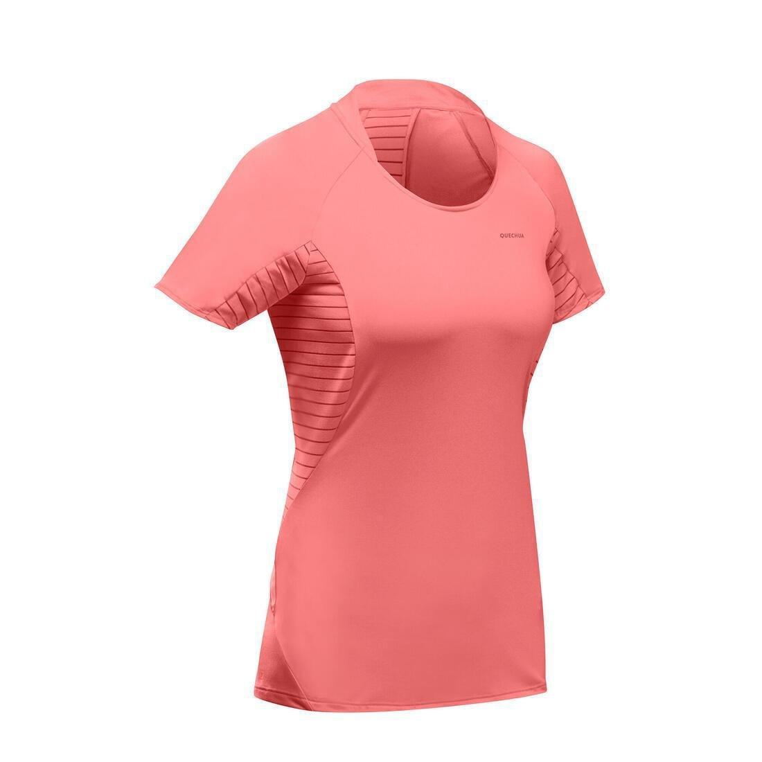 Women's Mountain Walking Short-Sleeved T-Shirt MH500, Old Pink, 5401_000, medium