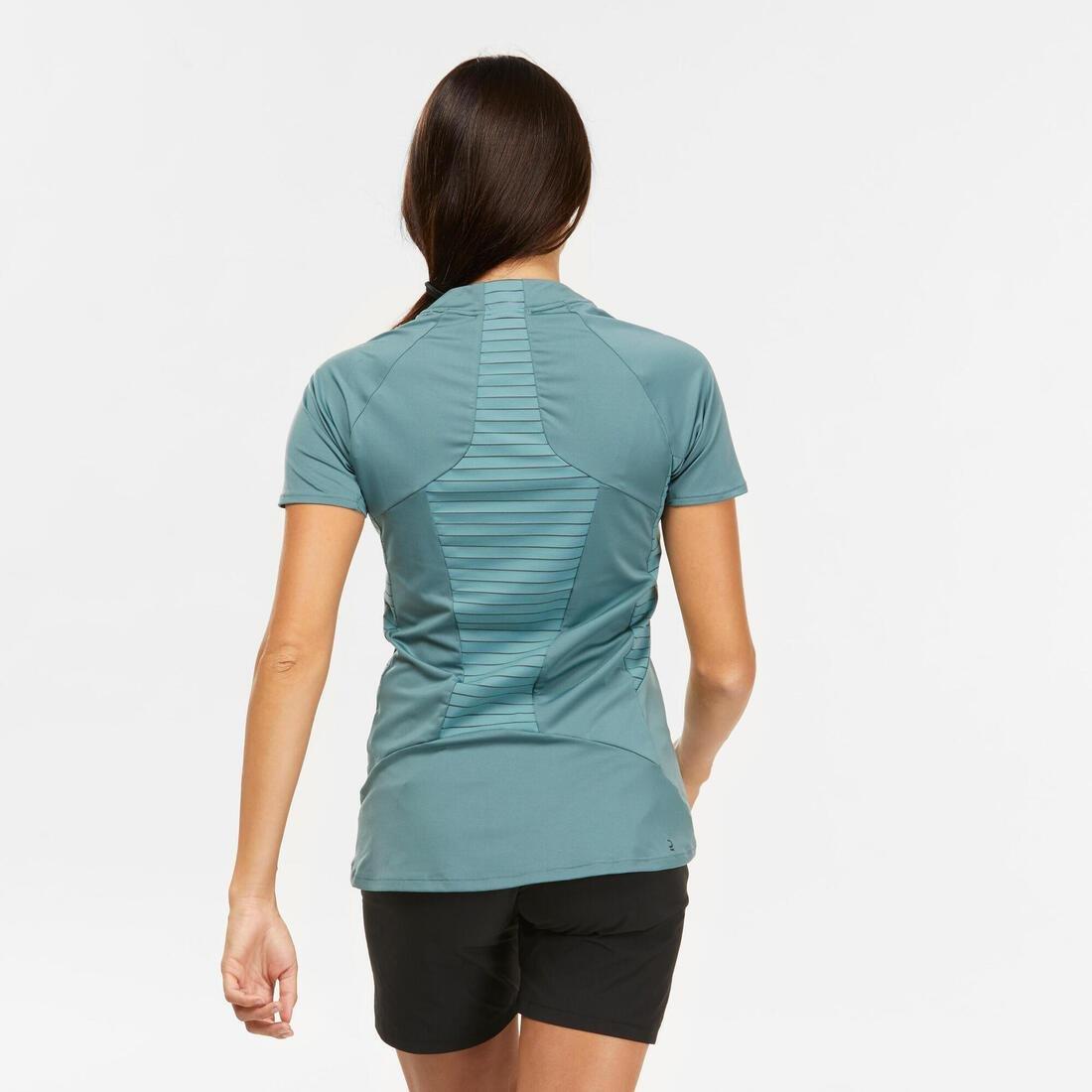 Women's Mountain Walking Short-Sleeved T-Shirt MH500, Frozen Cedar, No Color, large image number 4