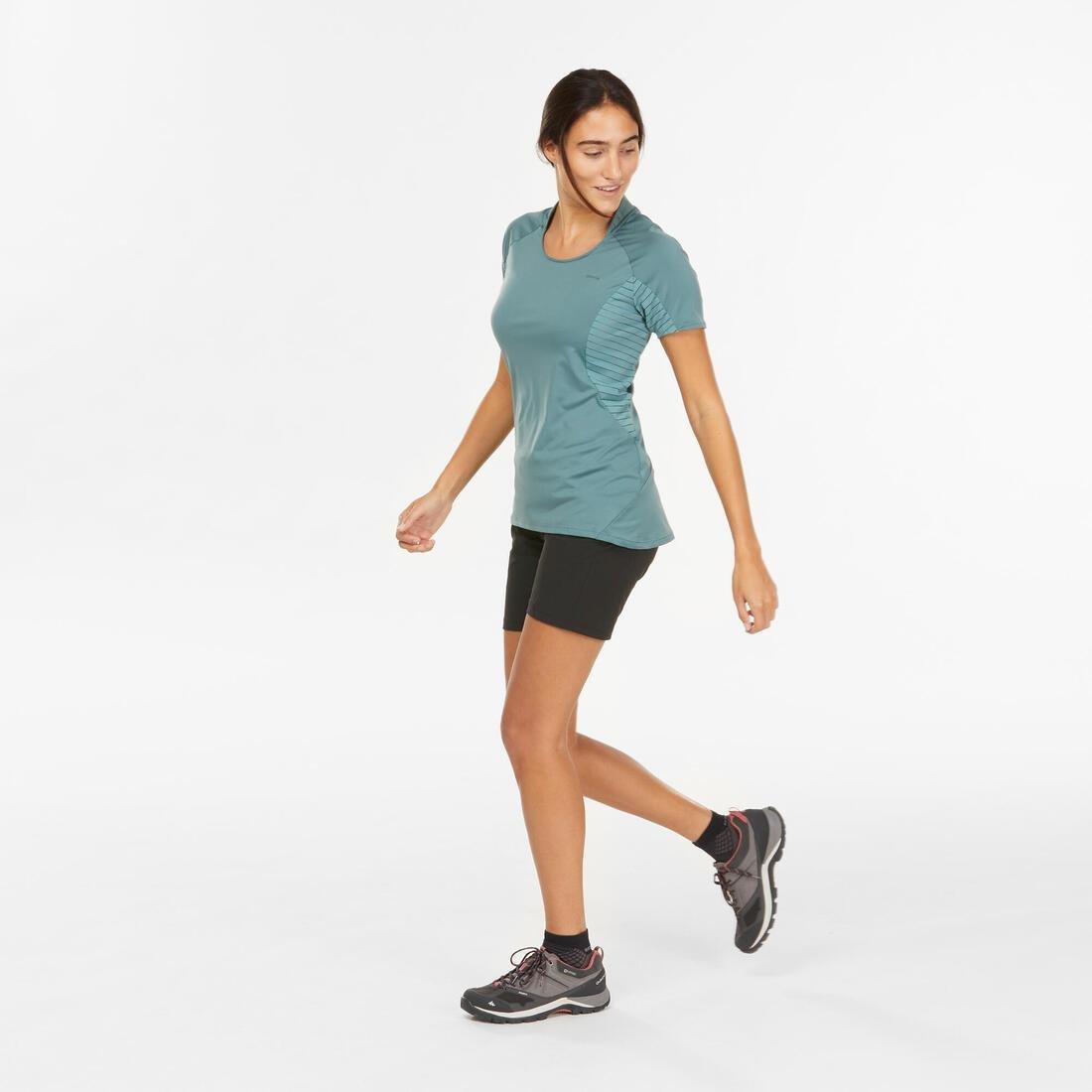 Women's Mountain Walking Short-Sleeved T-Shirt MH500, Frozen Cedar, No Color, large image number 11
