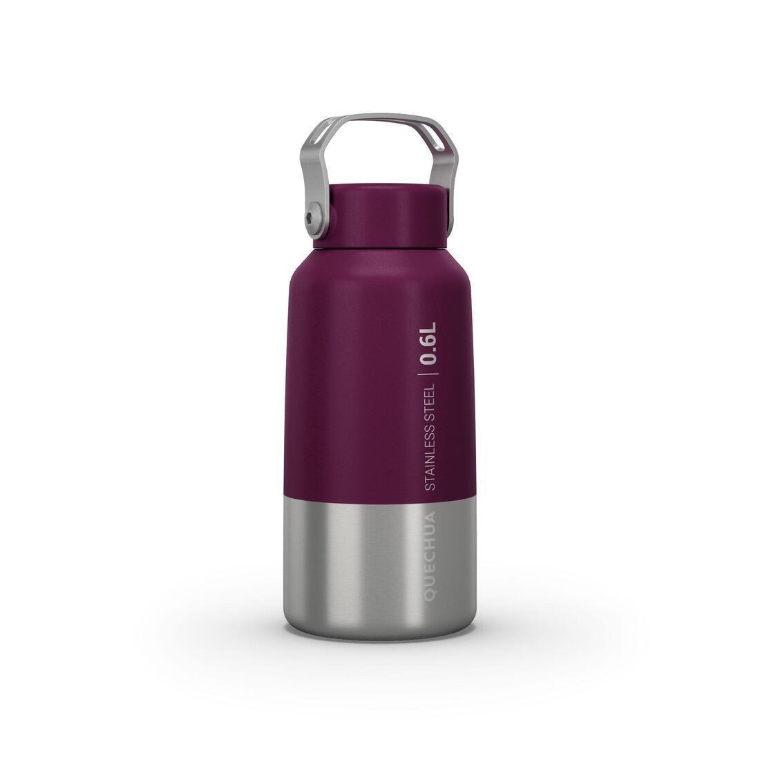 QUECHUA - Stainless Steel Hiking Flask With Screw Cap Mh100 0.6 L, Purple