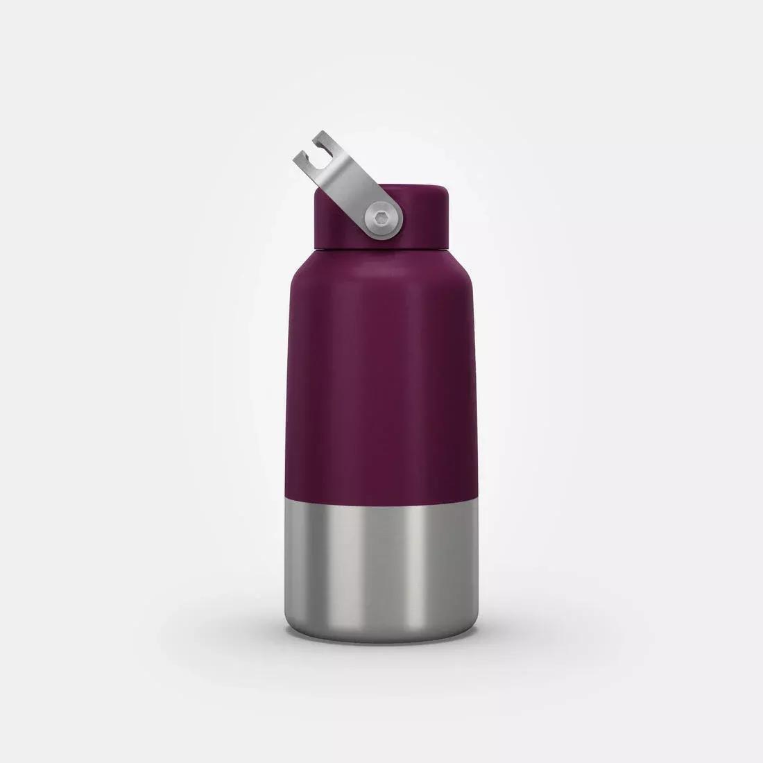 QUECHUA - Stainless Steel Hiking Flask With Screw Cap Mh100 0.6 L, Purple