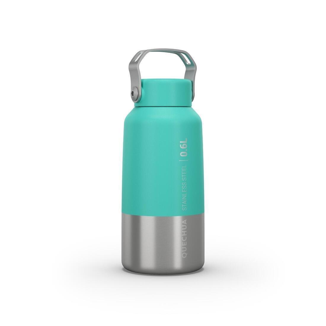 QUECHUA - Stainless Steel Hiking Flask with Screw Cap MH100, Grey