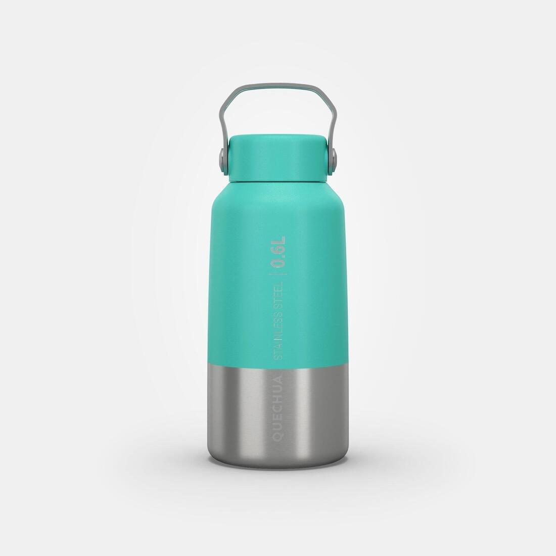 QUECHUA - Stainless Steel Hiking Flask with Screw Cap MH100, Grey