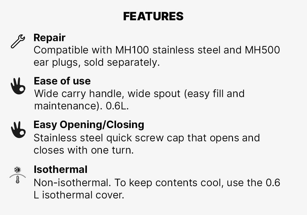 Stainless Steel Hiking Flask with Screw Cap MH100, Grey, No Color, large image number 15