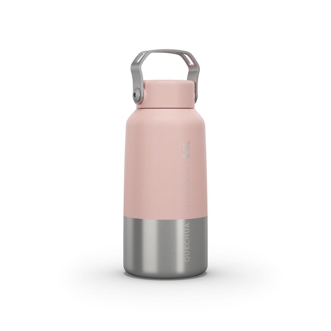QUECHUA - Stainless Steel Hiking Flask With Screw Cap Mh100 0.6 L, Pink
