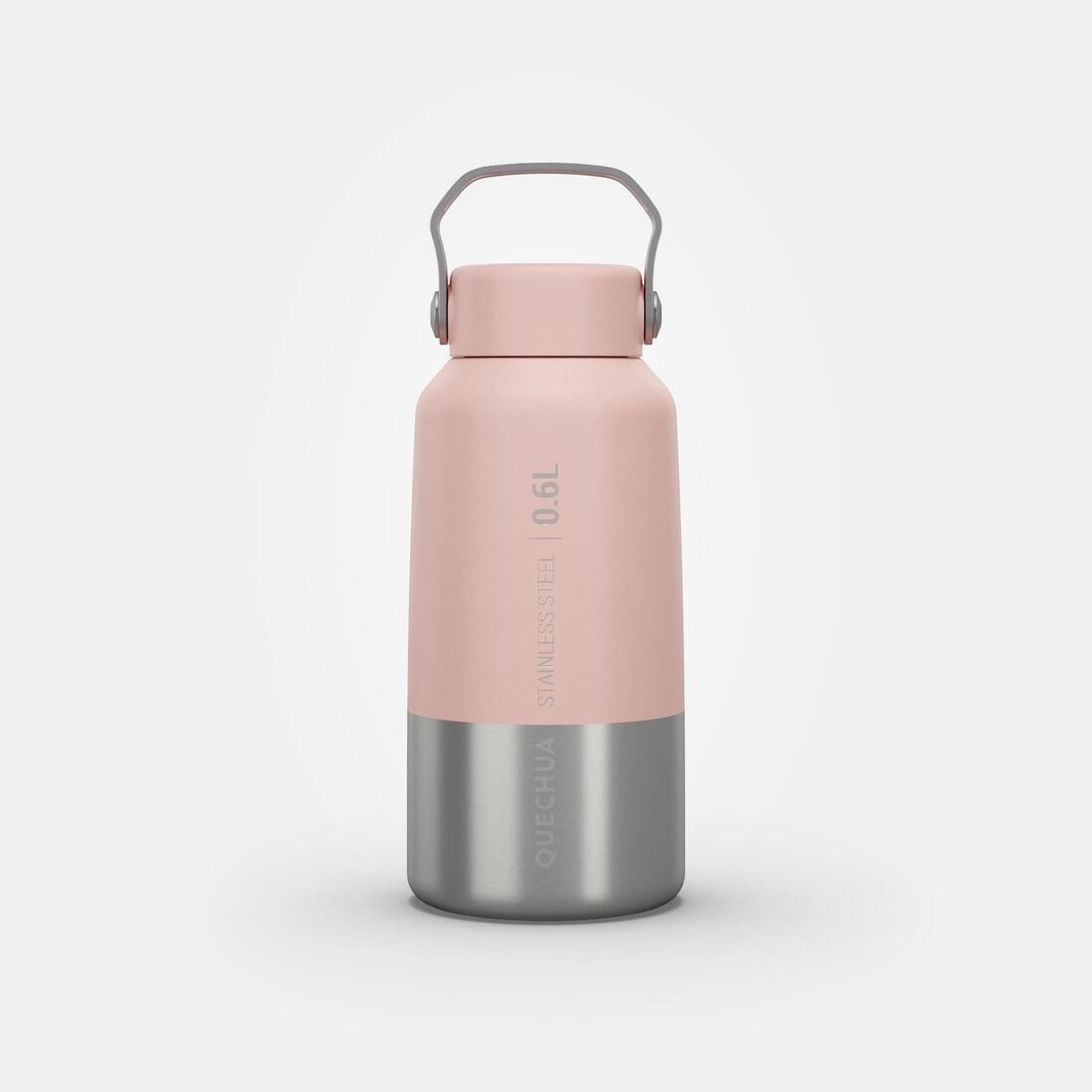 QUECHUA - Stainless Steel Hiking Flask With Screw Cap Mh100 0.6 L, Pink