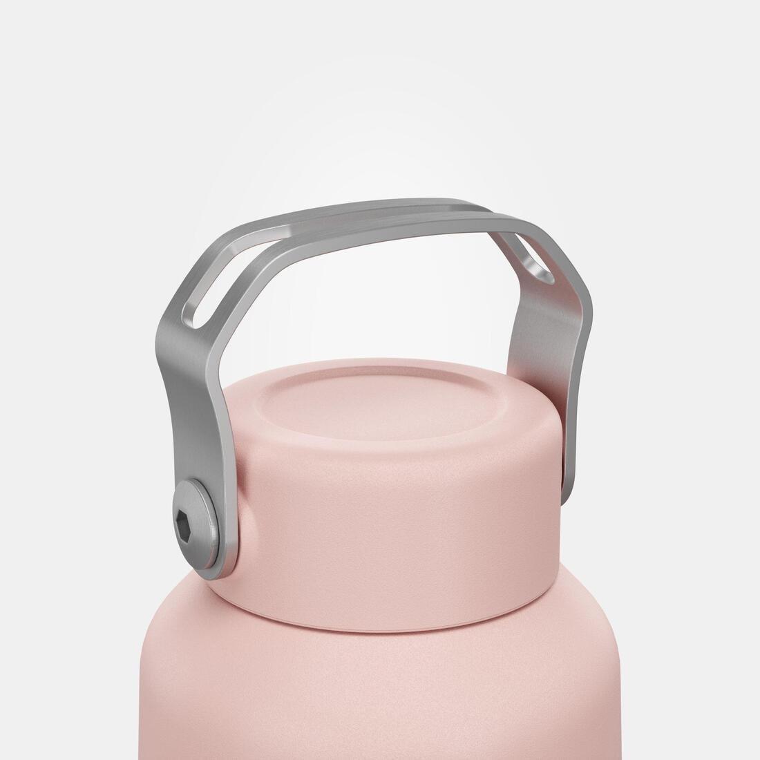 QUECHUA - Stainless Steel Hiking Flask With Screw Cap Mh100 0.6 L, Pink