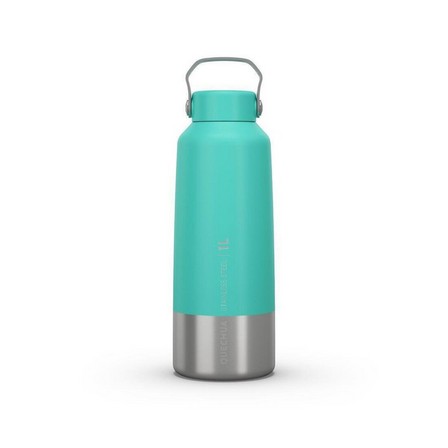QUECHUA - Hiking Stainless Steel Water Bottle With Screw Top Mh100 1L, Blue