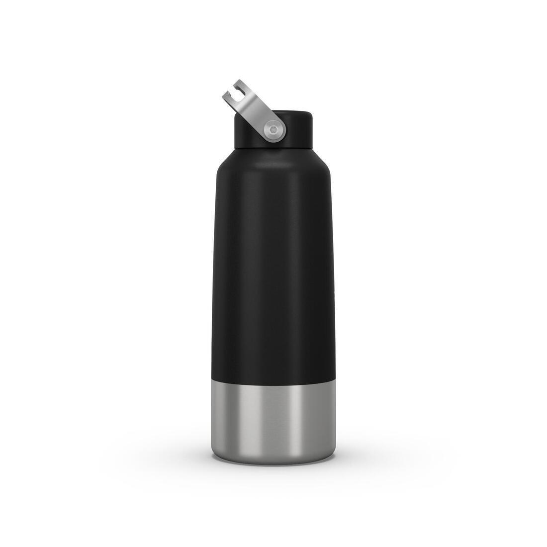 Hiking Stainless Steel Water Bottle With Screw Top Mh100 1L, Blue, No Color, large image number 1