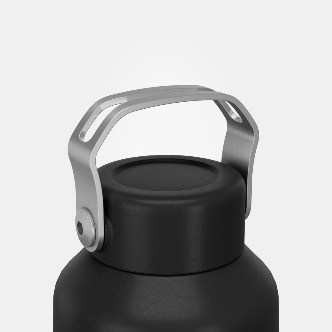 QUECHUA - Hiking Stainless Steel Water Bottle with Screw Top MH100 , Carbon Grey